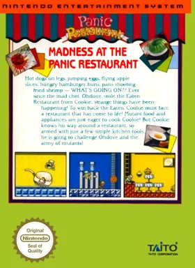 Panic Restaurant (Europe) box cover back